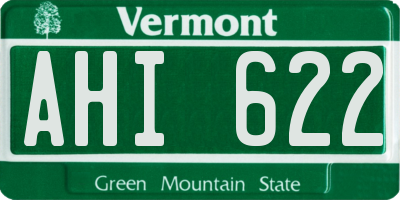 VT license plate AHI622