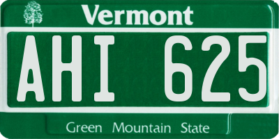 VT license plate AHI625