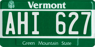 VT license plate AHI627