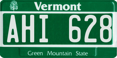 VT license plate AHI628