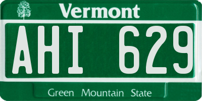 VT license plate AHI629