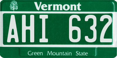 VT license plate AHI632