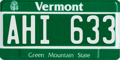 VT license plate AHI633