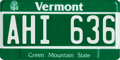 VT license plate AHI636