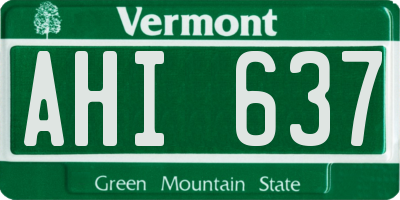 VT license plate AHI637