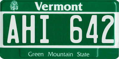 VT license plate AHI642