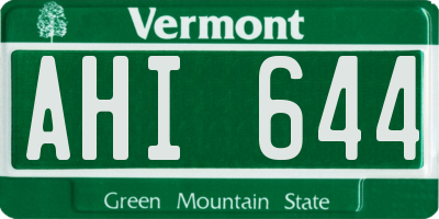 VT license plate AHI644