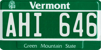 VT license plate AHI646