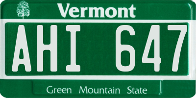 VT license plate AHI647