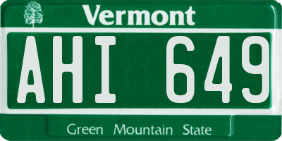 VT license plate AHI649