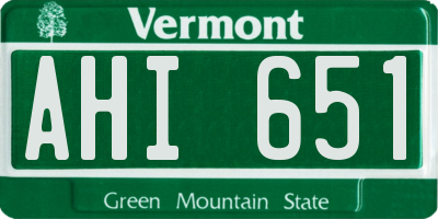 VT license plate AHI651