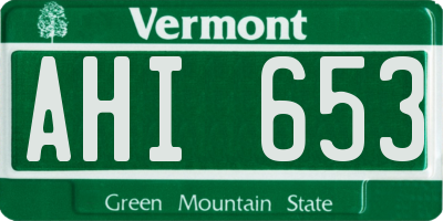 VT license plate AHI653