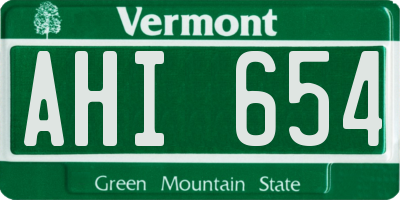 VT license plate AHI654