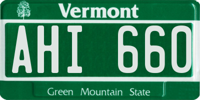 VT license plate AHI660