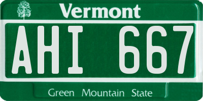 VT license plate AHI667