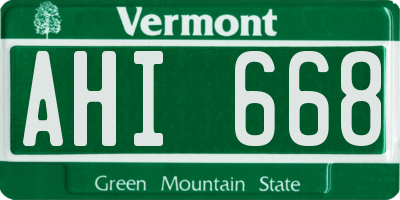 VT license plate AHI668