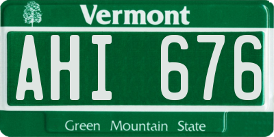 VT license plate AHI676