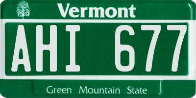 VT license plate AHI677