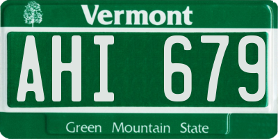 VT license plate AHI679