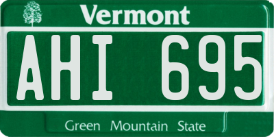 VT license plate AHI695