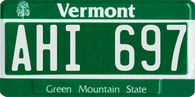 VT license plate AHI697