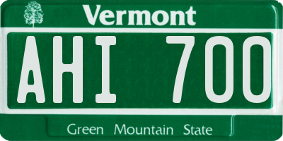 VT license plate AHI700