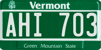 VT license plate AHI703