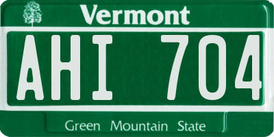 VT license plate AHI704