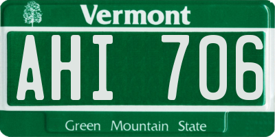 VT license plate AHI706