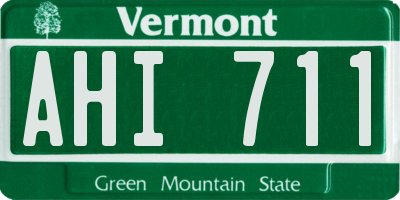 VT license plate AHI711