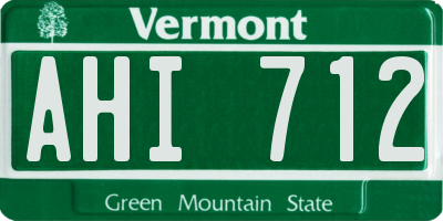 VT license plate AHI712