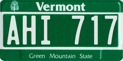 VT license plate AHI717