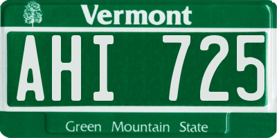 VT license plate AHI725
