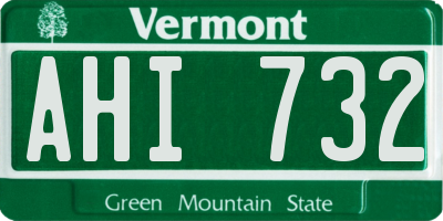 VT license plate AHI732