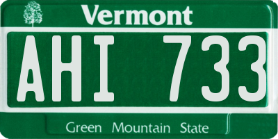 VT license plate AHI733