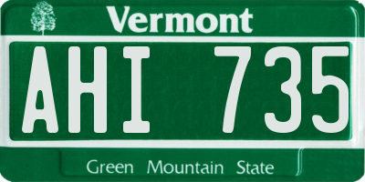 VT license plate AHI735