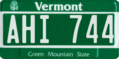 VT license plate AHI744
