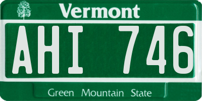 VT license plate AHI746