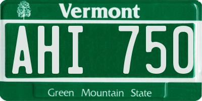 VT license plate AHI750