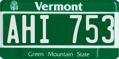 VT license plate AHI753