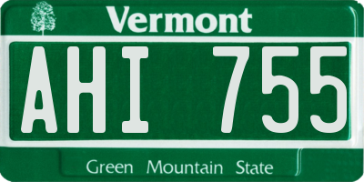 VT license plate AHI755