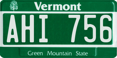 VT license plate AHI756