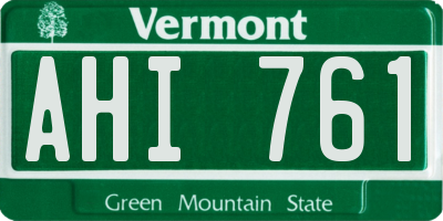 VT license plate AHI761