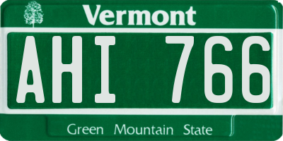 VT license plate AHI766