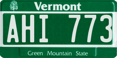 VT license plate AHI773