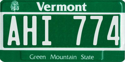 VT license plate AHI774