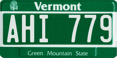 VT license plate AHI779