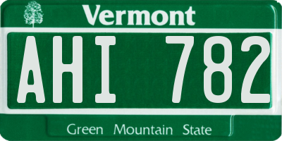 VT license plate AHI782