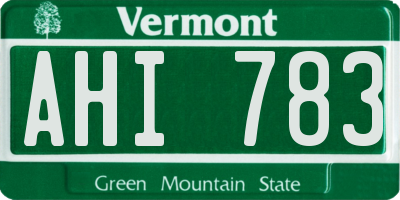 VT license plate AHI783