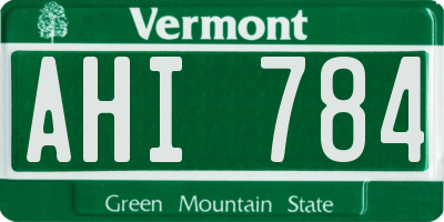 VT license plate AHI784